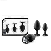 Luxe Bling's Training Kit Black With Gems Anal Plug